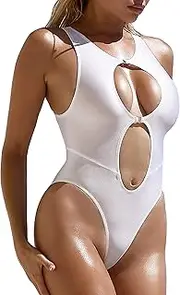 [Truhani] Sexy сute Sheer When Wet one Piece Swimsuit Monokini See Through high Cut Bodysuit