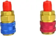 FavorCOOL R134a Quick Coupler Adapters, Brass Freon Manifold Gauge Adapters 2pcs