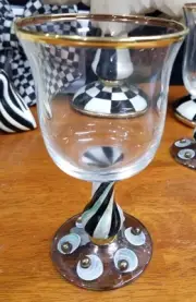 Mackenzie Childs Tango WATER Goblet 16 OUNCES Retired