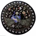 30" Marble sofa side Table Top Semi precious Stones marquetry inlay art Decor