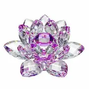 4 inch Purple Hue Reflection Crystal Lotus Flower with Gift Box