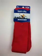 TWIN CITY SOCCER SCARLET RED Tube Socks ADULT 29"-30" Sizes: Sox:10-13/Shoe:9-12
