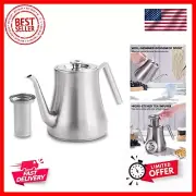 68OZ/2000ML Stainless Steel Teapot with Removable Infuser, Stovetop & Microwa...