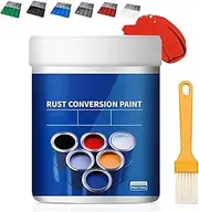 Rust Converter Paint,Weatherproof Rust Converter Paint for Metal,4-in-1 Remover for Primer,Water‑Based Industrial Anti Painting with Tool,Long-Lasting Prevention,Protection (Red, 500g)