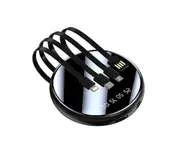 S47 Mini Built-in Cable Mobile Phone Power Bank 10000 MAh Creative Compact Circular Mobile Power Charger with Multiple Outputs