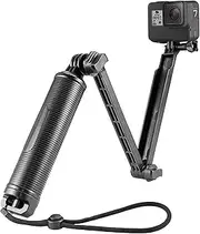 Waterproof 3-Way Tripod for GoPro Hero 11/10/9/8/7/6/5, DJI OSMO Action, Inst360 and More Action Cameras, Detachable Extendable Pole with Floating Hand Grip Stand, Action Cam Extension Arm