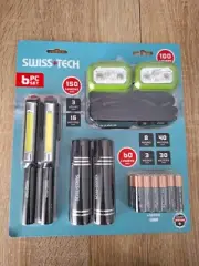 Swiss Tech Light Set Headtorch, Led Flashlights Brand New Camping Hiking Travel