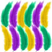 Colorful Feathers for Crafts, 150 Pcs Natural Green Gold Purple Feathers for DIY