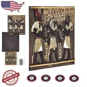 Stunning 11-Inch Rameses I Between Horus & Anubis Wall Sculpture - Gift Idea