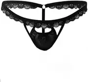 [Generic] Men's Sexy Lace Thongs T Back Bulge Pouch Panties Ultra G-String Thong Underwear Sissy Gay Bikini Briefs