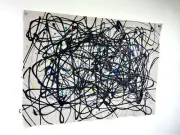 Mid Century Modern Atomic Abstract Oil On Canvas Original Wall Art Decor