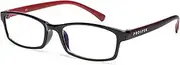 Prospek Reading Computer Glasses - Blue Light Blocking Glasses - Professional (+2.25 Magnification I Regular Size, Red and Black)