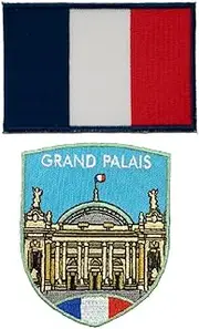 A-ONE Grand Palais Tactical Shield Patch+France National Flag Needle Patch, Patches for Enrich The Canvas Bag Garrison Cap NO.307C