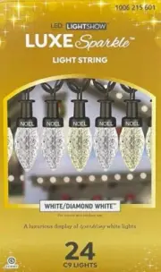 Gemmy LED Lightshow 24-Light C9 LuxeSparkle Champagne/White Diamond Lights