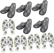 Baluue 10 Pairs Disposable Hotel Spa Slippers for Women Men Closed Toe Non Slip House Shoes Breathable Cloth Material for Guests Travel Salons and Home Use