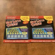6 SCRATCH OFF GAG LOTTO TICKETS Fake Lottery Card Winner Funny Joke Prank 2pack
