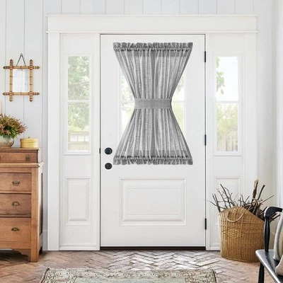 jinchan French Door Curtain with Open 52"W x 40"L (Pack of 1), Sheer | Grey