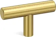 goldenwarm 10 Pack Gold Cabinet Knobs Brushed Brass Drawer Knobs Gold Dresser Hardware - LS201GD Single Hole Handles for Kitchen Cupboard Doors Closet Hardware 2in Overall Length