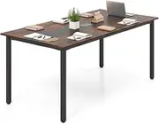 Giantex 180cm Conference Room Table, Large Meeting Table Seats 8-10 People, Rectangle Seminar Desk for Office, Boardroom, Rustic Brown