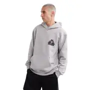 Reebok Above The Rim Hoodie Medium Grey Heather Activewear Pullover Jumper