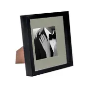 Nicola Spring 8 x 8 3D Shadow Box Photo Frame - Craft Display Picture Frame with 4 x 4 Mount - Glass Aperture - Black