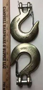 1/2" Clevis Slip Hooks Grade 70 (Lot of 2) Towing Trailer Chains Hardware Wire