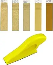Detail Sander Kit - Micro Sanding Tool With 50 Sheets and Handle for Wood Finishing, Tight Metal Spaces