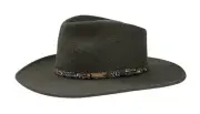 Stetson Men's Size XL Expedition Crushable Wool Felt Cowboy Hat Loden Green