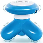 COZLOW Mini Handheld Massager (Blue), Powerful Massage Vibrations for Muscle Relief & Relaxation, Portable Therapeutic Device w/ 2 Convenient Power Modes (Battery Operated & Rechargeable)
