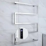 Electric Towel Warmer, 2-in-1 Freestanding & Wall Mounted Heated Towel Rail with Overheat Protection and Thermostat, Low-Carbon Steel Bathroom Towel Radiator Drying Rack-Silver