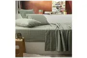 Park Avenue King Single Flannelette Fitted Sheet Set 175GSM EGY Cotton Gingham