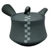 Teapot Kyusu Tokoname - TOSEI - Gray - 300 ml cc - Stainless Infuser - Checkered