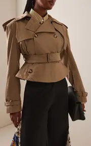 [S.S.DALEY] Eliza Cotton-Gabardine Peplum Trench Coat
