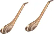 NAMOARLY 2pcs Caviar Colander Caviar Spoons Kitchen Gadgets Wonton Spoons Easy to Clean Spoons Home Spoons Scoops Appliance Sink Stainless Steel Colanders Kitchen Utensils Golden