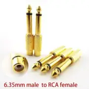 2/10x 6.35mm 1/4" Male Mono Plug to 6.5mm RCA Female Jack Audio AV Adapter Plug