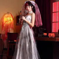 在飛比找Yahoo!奇摩拍賣優惠-新品萬聖節服裝成人女鬼魅白色鬼新娘cosplay 藝術寫真乾