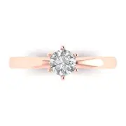 0.50ct Round Cut Moissanite Engagement Wedding Bridal Promise Ring 14k Rose Gold