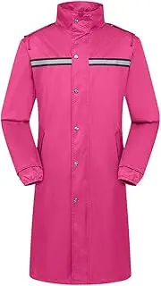 [GOODLUKE] Raincoat, Unisex Rain Poncho for Women Men Thicken Can Be Hidden Hat Reusable Waterproof Rainwear Best for School Commute Bicycle,Pink,XXL