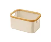 Storage Basket Foldable Deep Large Capacity Thickened Stable Structure With Handle Keep Neat Space Saving Toy Clothes Storage Backet Laundry Backet-S Beige