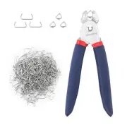 Hog Ring Pliers with 500 Pcs 3/4" Hog Rings, Galvanized Steel Hog Rings Perfe...