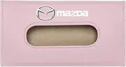 RAHALOY Car Tissue Holder, Car Hanging Tissue Holder,PU Leather Car Tissue Holder Visor, Car Interior,Easy to Use,Suitable for Universal Cars,AUTO Accessory (Pink, for Mazda)