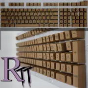 104Pcs Brown Black Full Size Key PBT Double Shot Keycaps Mechanical Keyboard