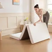 [MLILY] Folding Mattress, 3 inch Twin XL Tri-fold Memory Foam Mattress, Foldable Mattress with Storage Bag and Washable Cover, Travel and Guest Mat, 80"×38", White