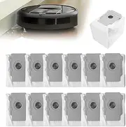 12 Pack Replacement Vacuum Bags Compatible for IRobot Roomba i7 i7+/ i7 Plus s9+ (9550) Clean Base Robot Vacuum with Automatic Dirt Disposal Bags Dust Bags