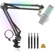 Zealsound RGB Microphone Arm Stand,Mic Arm with RGB Light for Quadcast/Blue Yeti