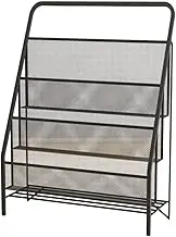 Folpus Kids Slings Bookshelf Children Book Rack Storage 3 Layer Gift Magazines Child Preschool Picture Book Book Holder Display Stand, Black