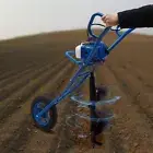Wheelbarrow 63cc Post Hole Digger Petrol Posthole Earth Auger Fence Borer Drill