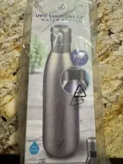 Vie Oli UV-C Portable Sanitizer Water Bottle, BPA Free, Silver (NEW)