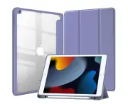 MCC iPad 10.2" 2020 8th Gen Case Cover Clear Back Pencil Holder Apple [Purple]