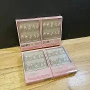 GLAMNETIC - Press On Short Almond Nails - Light Pink with Snow Flakes - 4 Packs